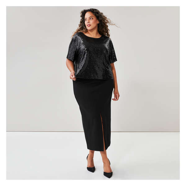 Black sequin skirt joe fresh hotsell